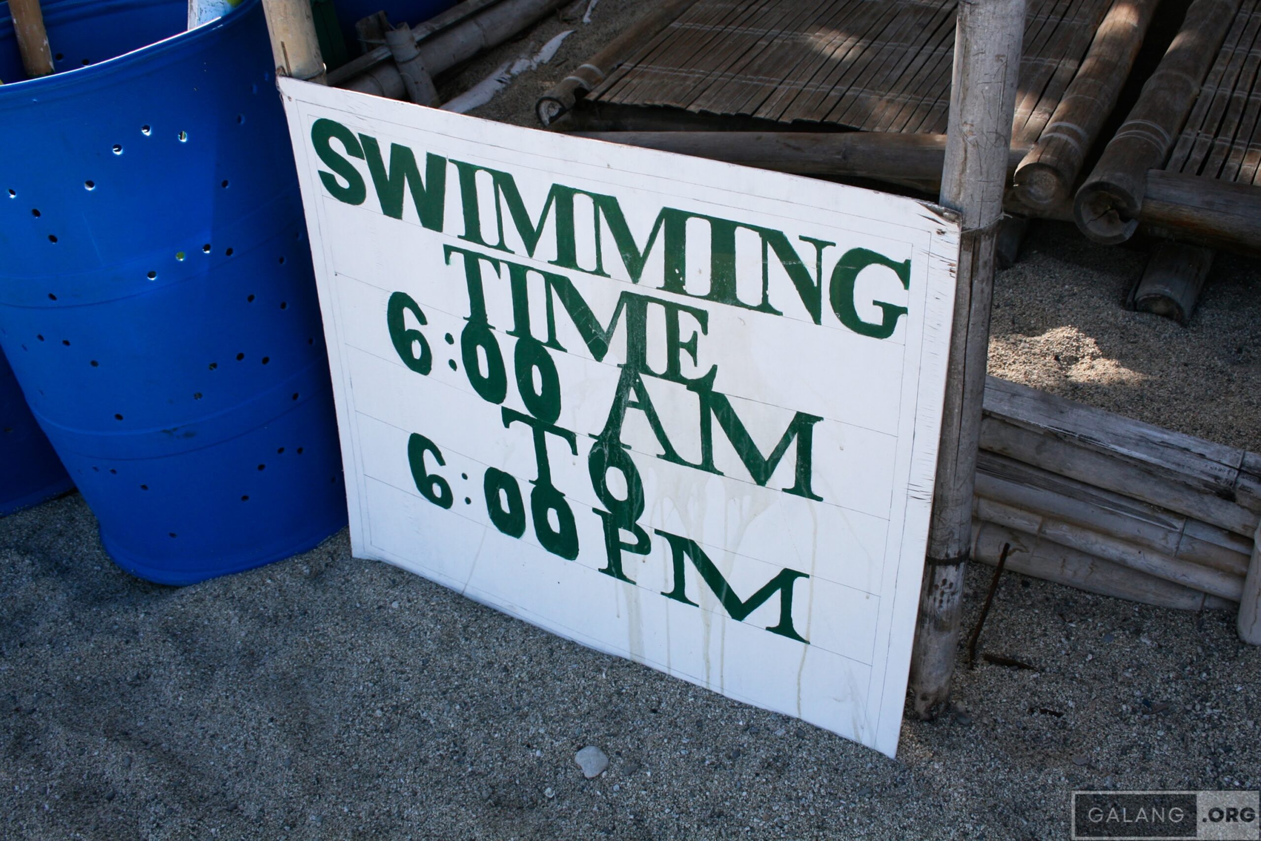 Swimming Time: 6:00 AM to 6:00 PM
